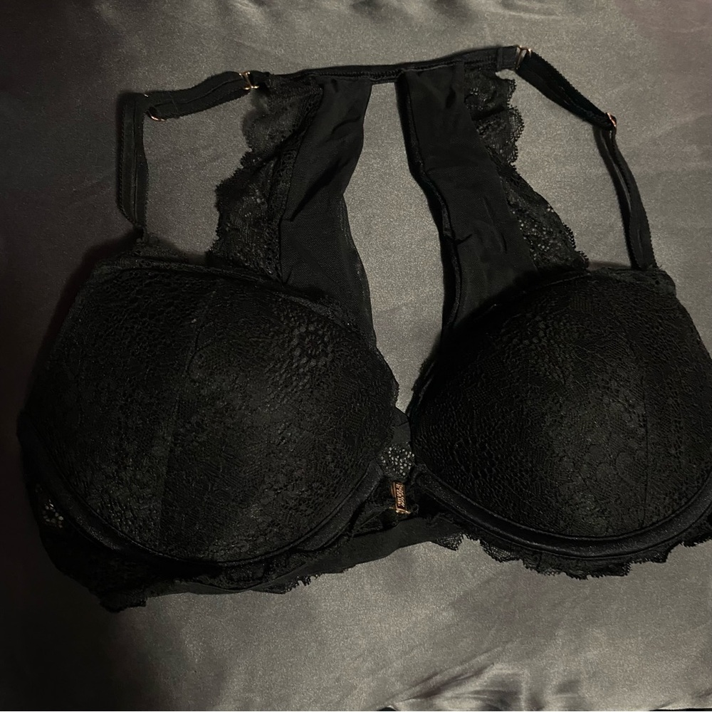 Victoria’s Secret VS Pink front close Date Push up bra with lace back Size 34DD